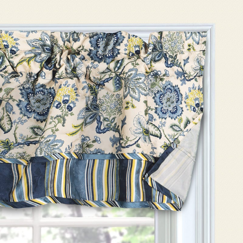 Waverly Navarra Farmhouse Scalloped Valance Rod Pocket Window Curtain for Kitchen or Bathroom, 52 in x 16 in, Porcelain - Image 2